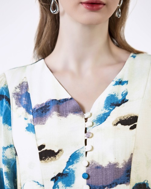 SIXDO G-Blue Woven Loose Dress